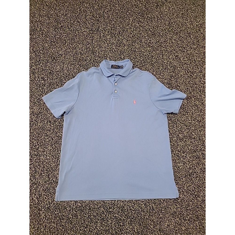 Ralph Lauren Polo Shirt Mens XL Blue Solid Soft Cotton Short Sleeve - Picture 2 of 7